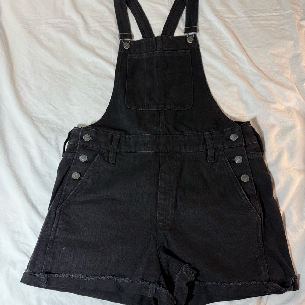 Madewell Black Denim Overall shorts
